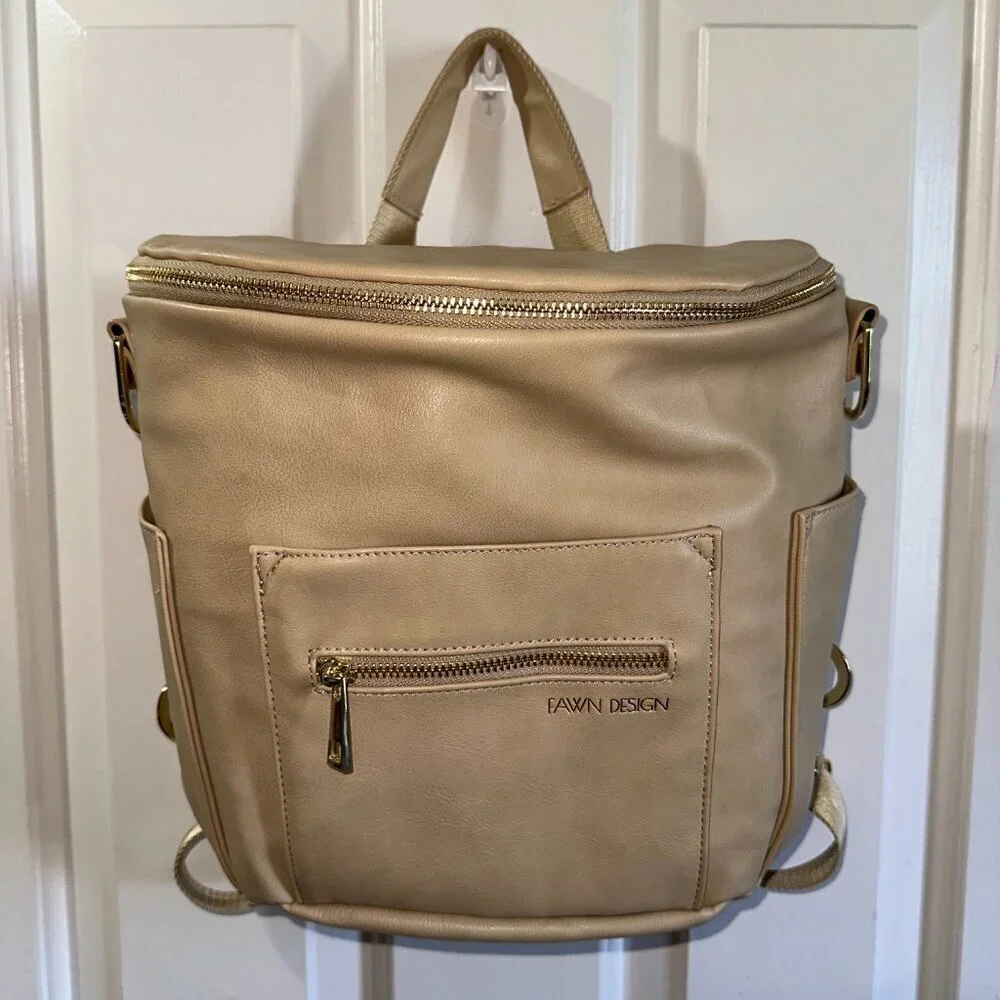 NEW Fawn Design Original Diaper Bag - Beige - Backpack